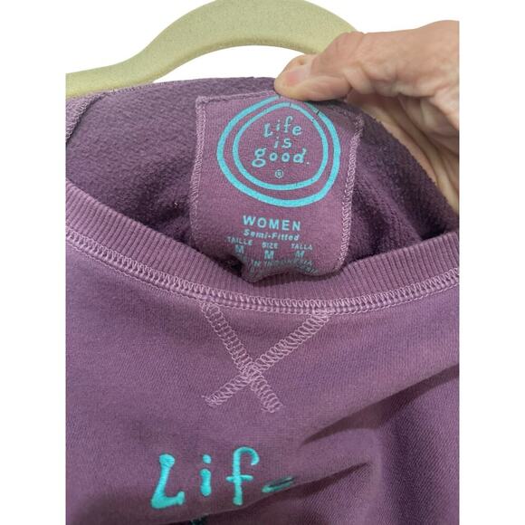 Life Is Good Women's Purple Round Neck Pullover Sweatshirt Size Medium - Picture 3 of 4